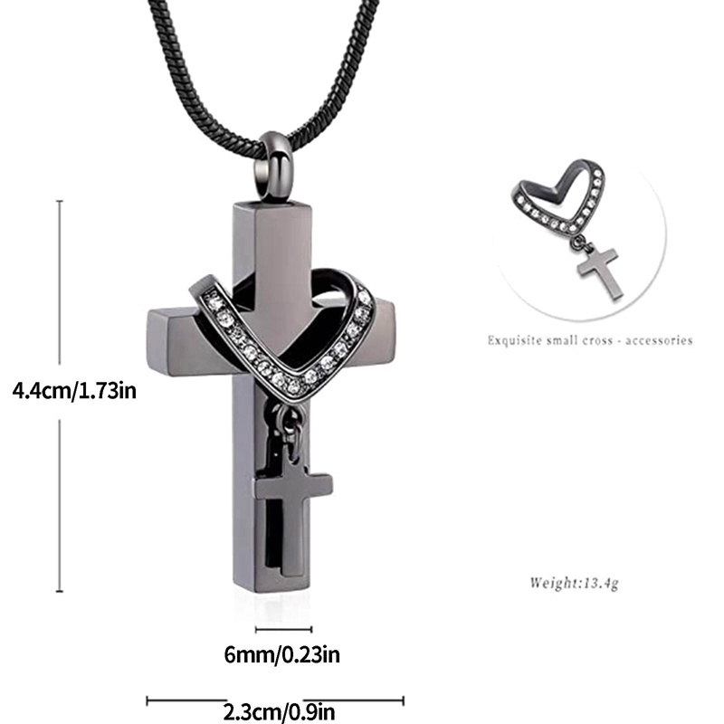 Ygt Urn Vòng cổ Thép Titan Mặt Thánh Giá Để Tưởng Niệm Ashes Urn Cremation For Human Ashes