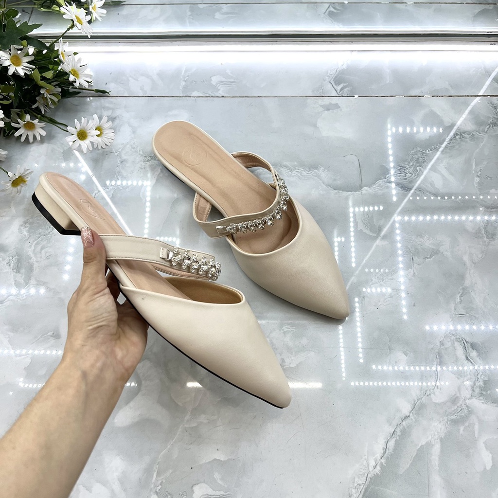 Giày sục  bigsize quai xoàn đá cao 1 cm size 40-44