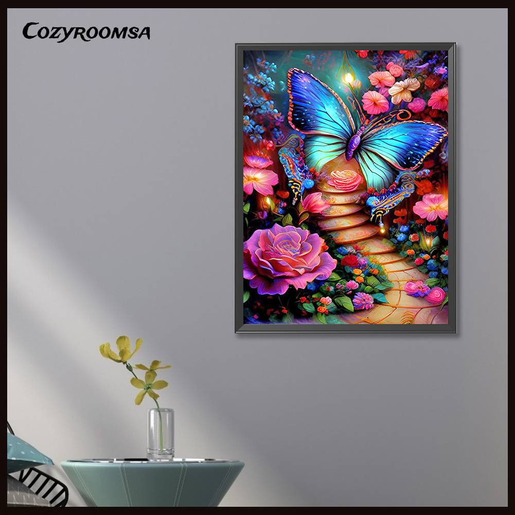 Tranh Đính Đá Kim Cương Toàn Bộ 5D DIY Hình Vẽ Hoa Lá