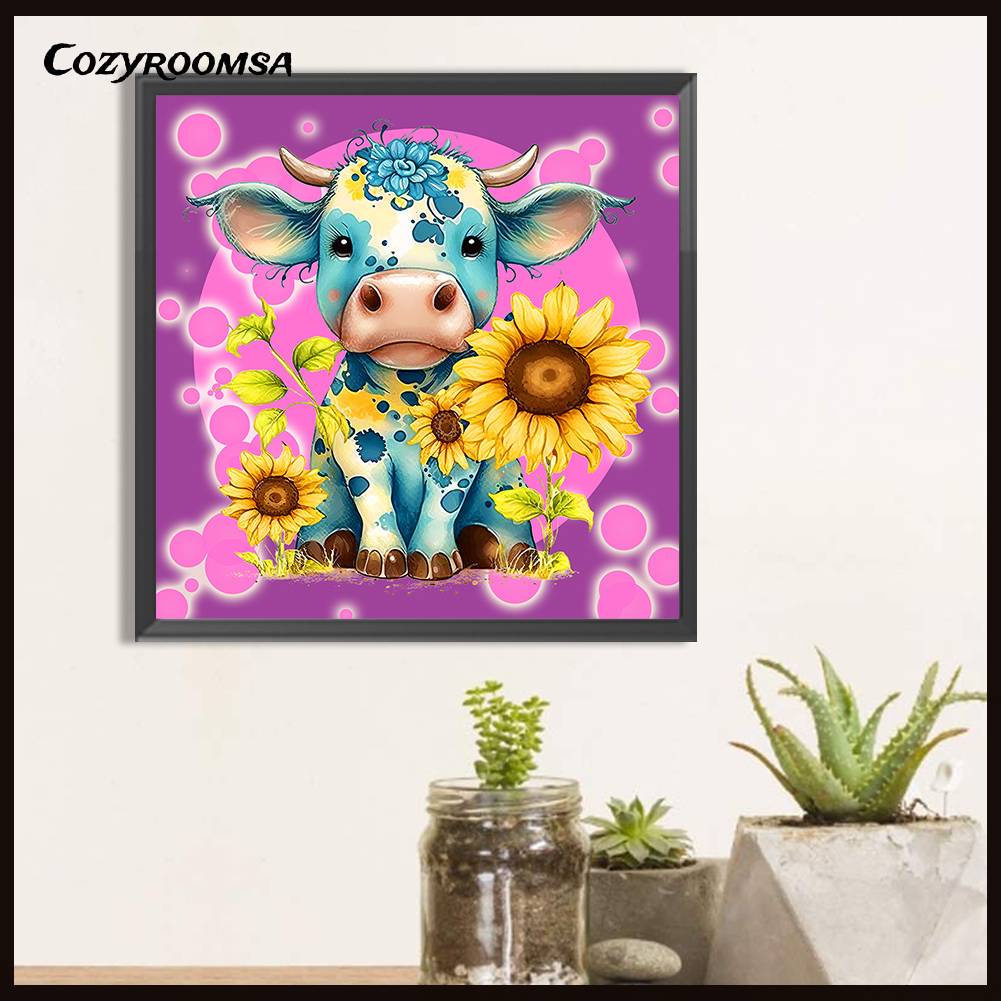 Bộ Tranh Đính Đá 5D Họa Tiết Gia Súc Độc Đáo DIY Dùng Trang Trí Nhà Cửa K464