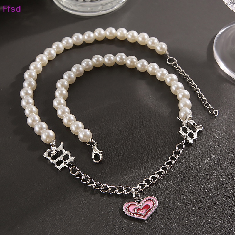 {Ffsd} Vòng cổ Mặt Hình Đầu Lâu Đính Ngọc Trai Phong Cách Steampunk Punk Hip Hop Y2K Cho Nữ