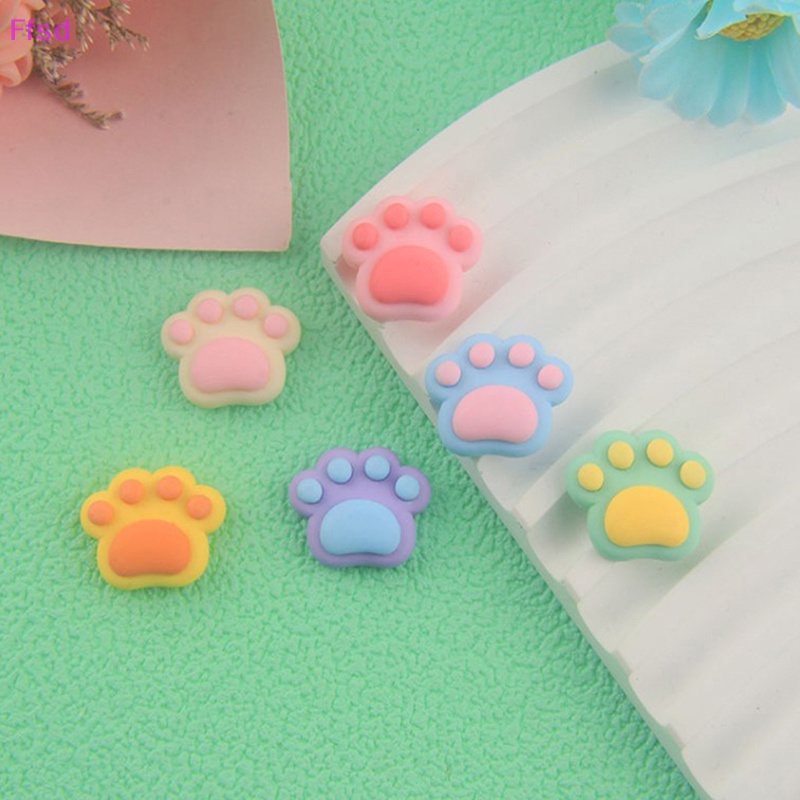 {Ffsd} Set 10 Phụ Kiện Trang Trí Điện Thoại / Sổ Tay Hình Dấu Chân Gấu Nhiều Màu Sắc DIY