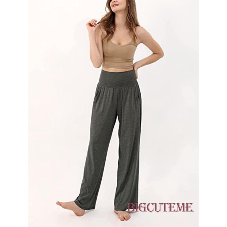 Quần Dài Lưng Cao Ống Rộng Màu Sắc Đơn Giản Thời Trang Xuân Hè Cho Nữ