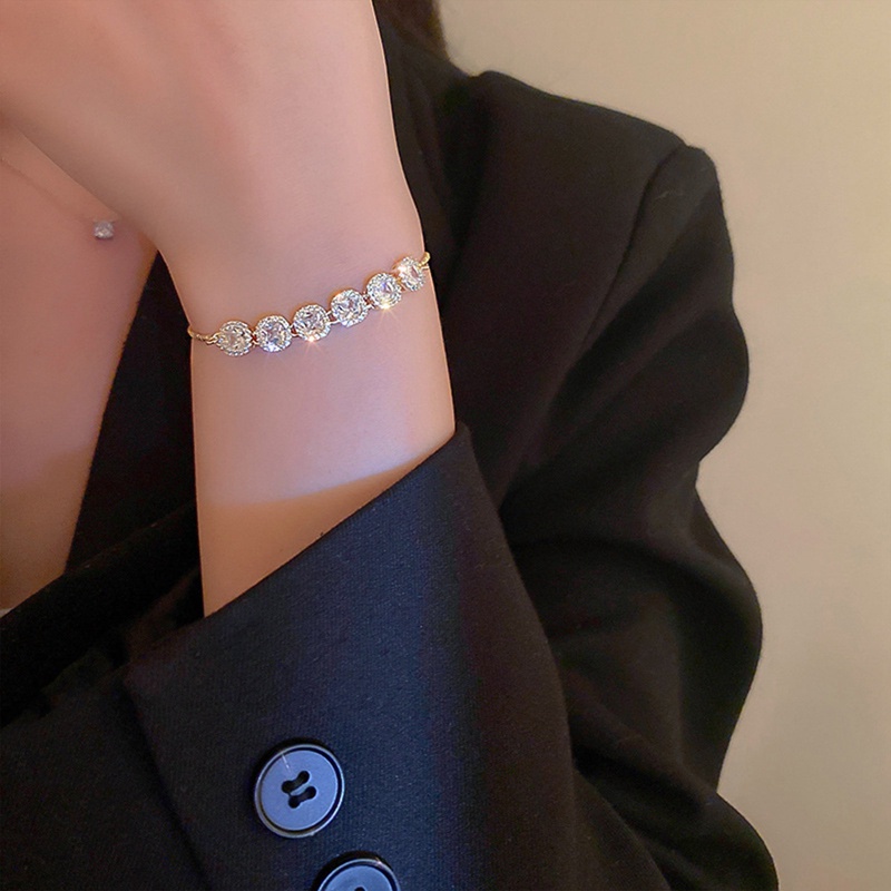 Ygt Vòng Tay Tennis Đính Đá Zircon Tự Nhiên Có Thể Điều Chỉnh Cho Nữ