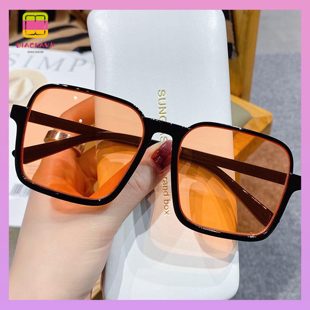 DIACHAVN Kính Mát Gọng Vuông Màu Đen Phong Cách Retro Thời Trang Cho Nam Nữ