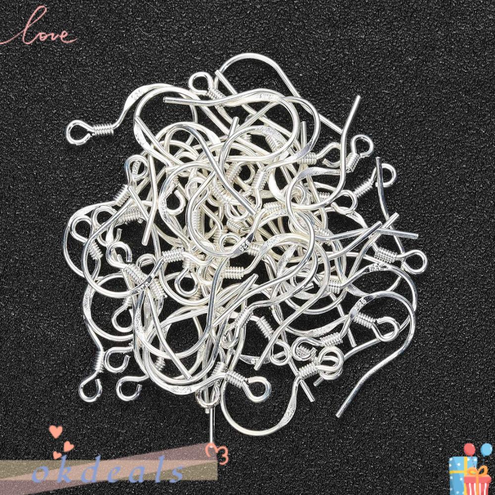 OKDEALS Dây Móc Bông Tai Màu Bạc Làm Trang Sức DIY Cho Nữ