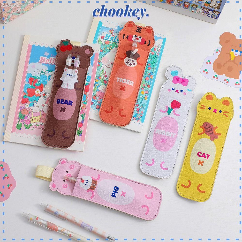 CHOOKEY Set 2 Hộp Đựng Bút Có Dây Đeo Co Giãn Tiện Dụng Giá Đỡ