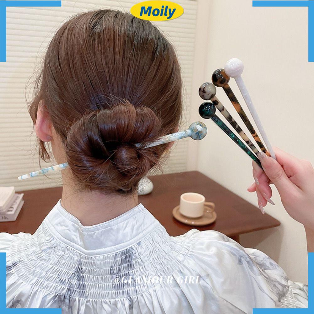 MOILYVN Kẹp Tóc Đính Bóng Lông Nhiều Màu Sắc Phong Cách Vintage