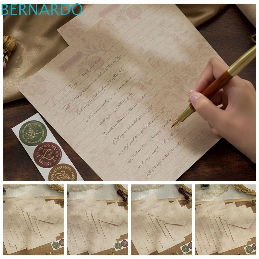 BERNARDO Set 6 Thiệp Mời Dạng Phong Bì In Chữ Thank You Cổ Điển