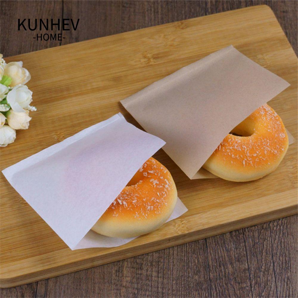 KUNHEV Set 100 Túi Giấy Đựng Bánh Donut Chống Thấm Dầu