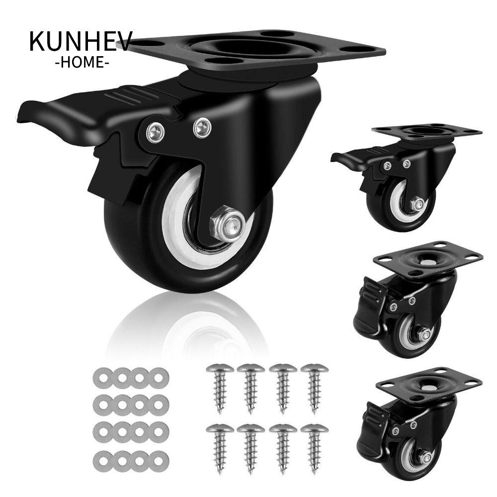KUNHEV Bộ 4 Bánh Xe Ròng Rọc Kim Loại 2 Inch Dùng Cho Xe Đẩy Mua Sắm