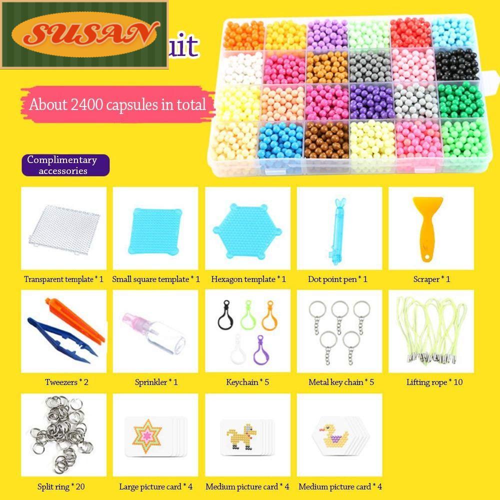 SUSANS Bộ 1000 Hạt Nhựa Nhiều Màu Cho Bé Làm Đồ Thủ Công