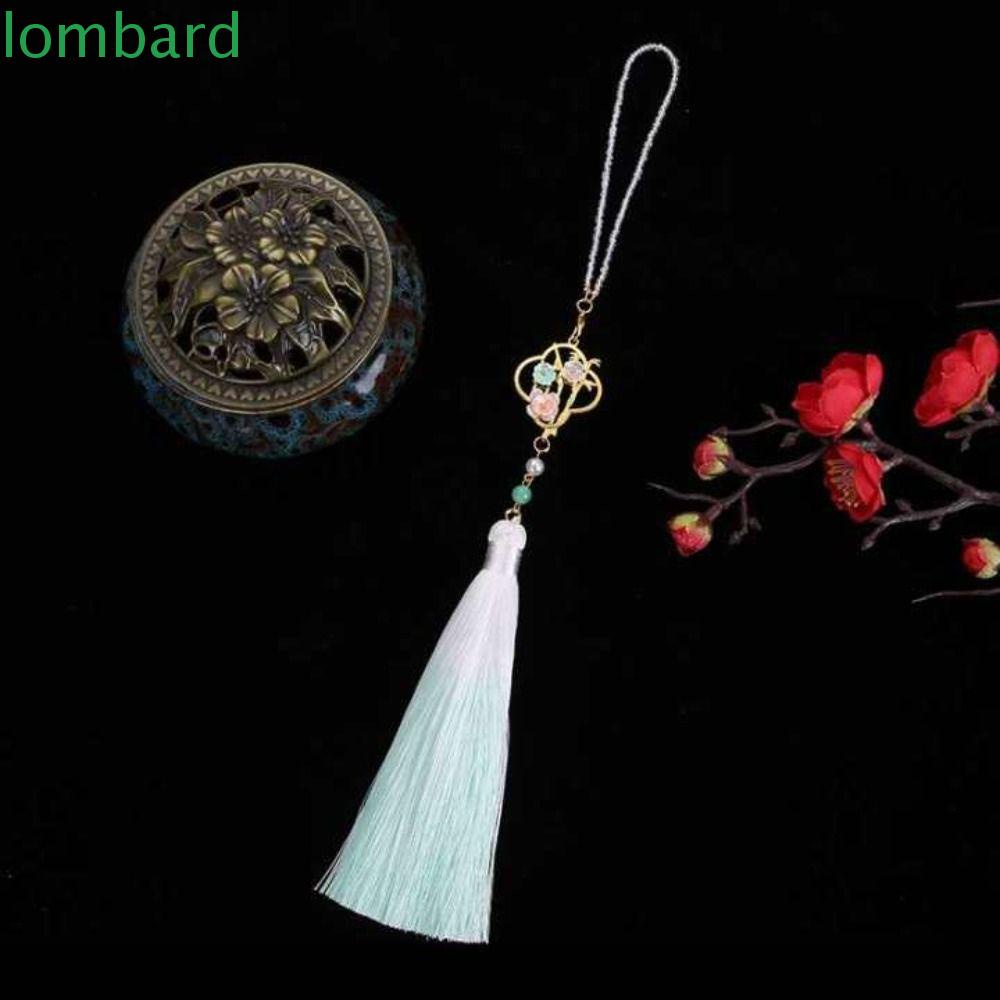 LOMBARD Trâm Cài Áo Hình Bông Hoa Phối Tua Rua Phong Cách Trung Hoa Thời Trang Sang Trọng Cho Nữ