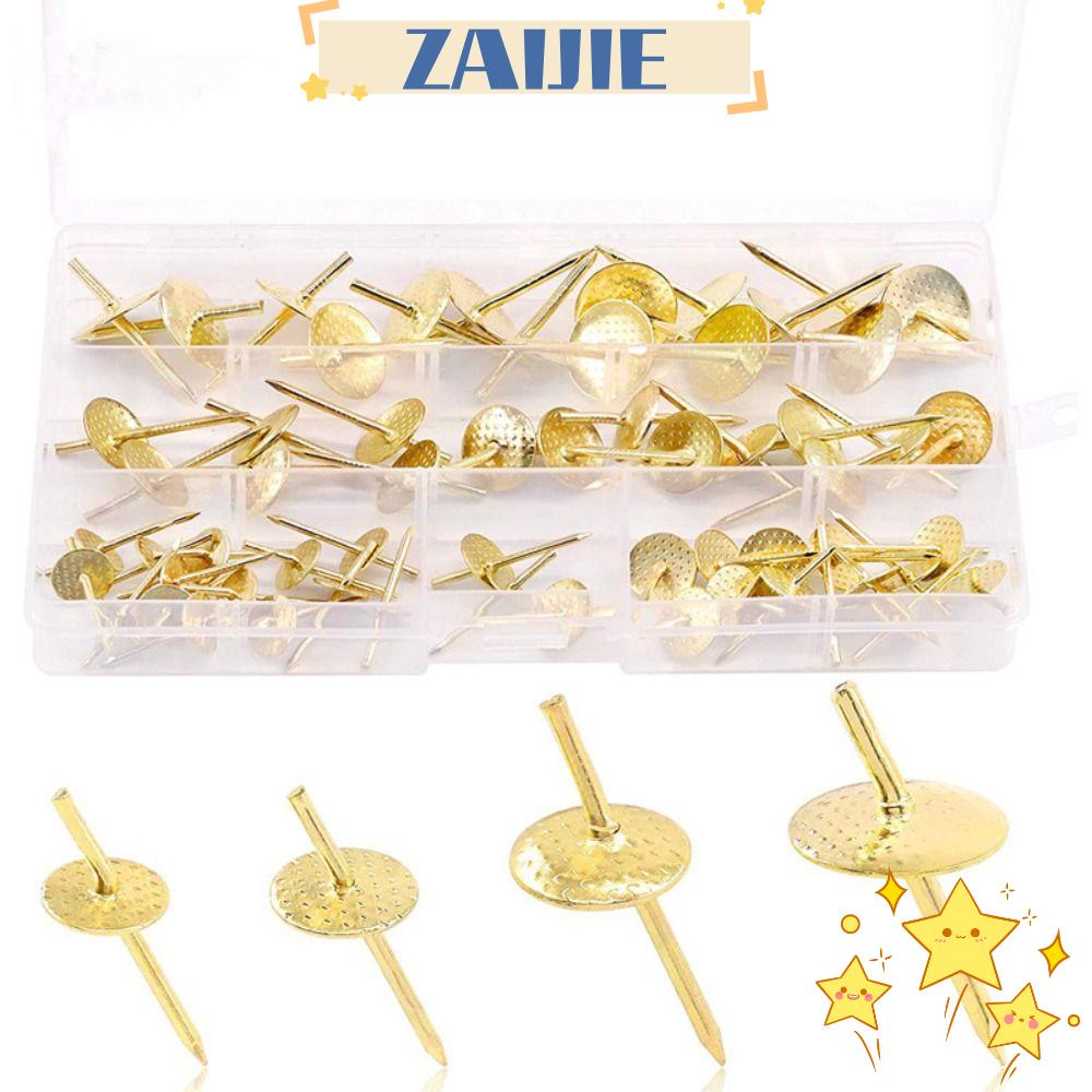 ZAIJIE24 Set 60 Móc Treo Khung Ảnh Bằng Kim Loại 10-60lbs 4 Kích Cỡ Khác Nhau