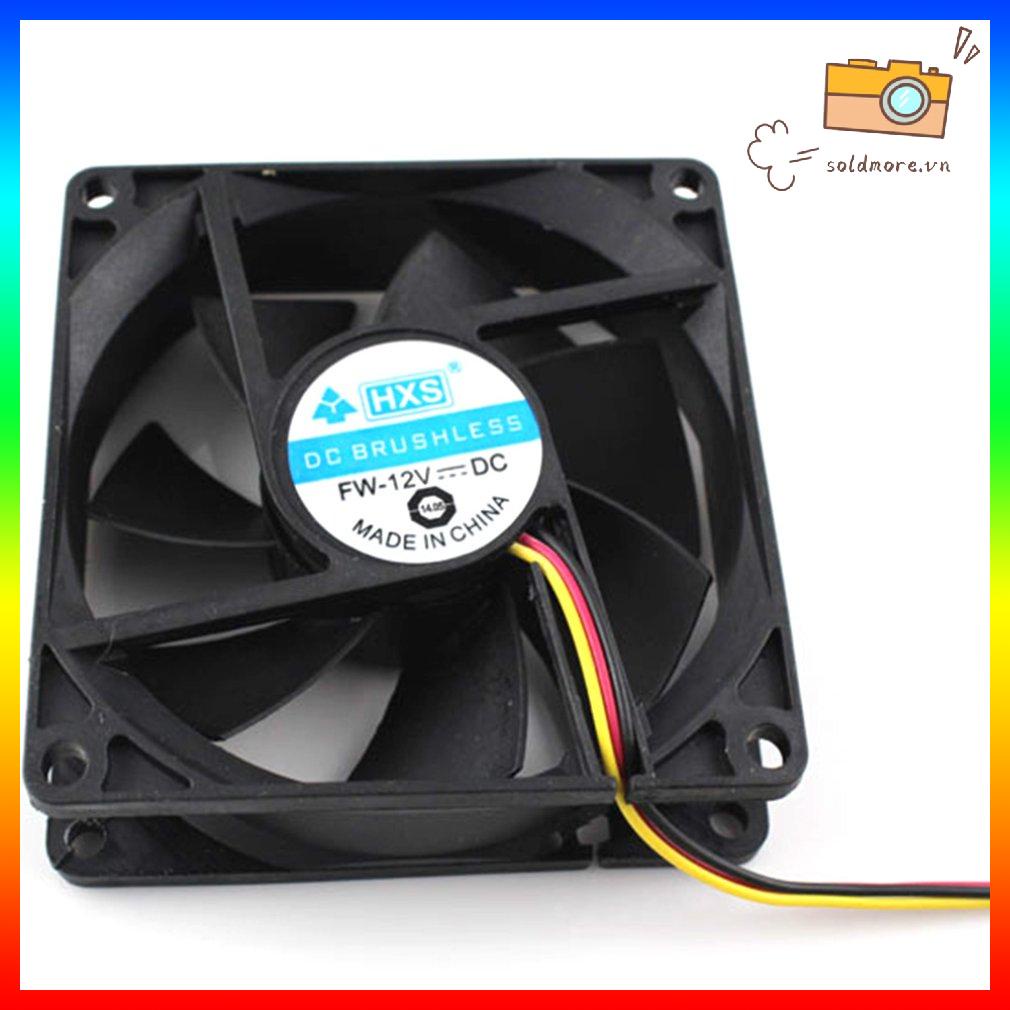 Quạt 8CM Di Động Tản Nhiệt DC12V Làm Mát Quạt Siêu Êm Im Lặng CPU Làm Mát Tinh Dầu Trục Quạt