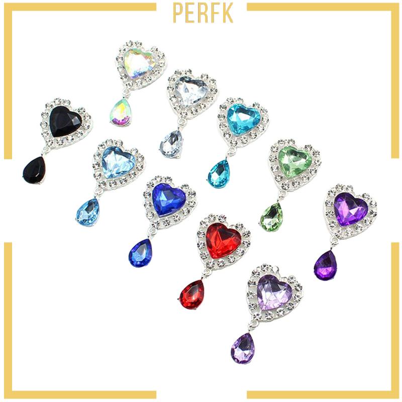 Bộ 10 Nút Trái Tim Đính Đá Lấp Lánh