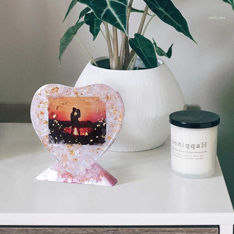 Khuôn Silicone Làm Khung Ảnh Hình Chữ Nhật / Trái Tim / Vật Liệu Resin Thủ Công DIY