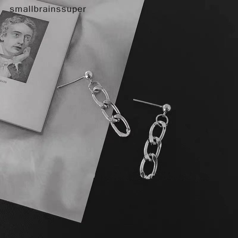 Khuyên Tai Dạng Hạt Xích Màu Bạc Nhỏ Nhắn Phong Cách Punk Thời Trang Cho Nữ SBS