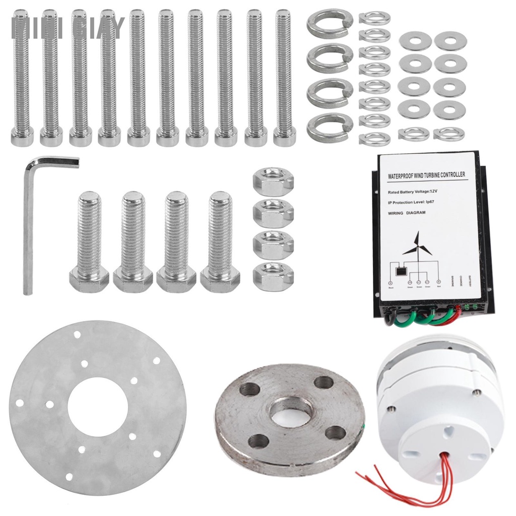 Bán nóng Bộ Tua bin gió 1200W phát điện 5 lưỡi cho Thuyền sạc Loại đèn lồng màu đen