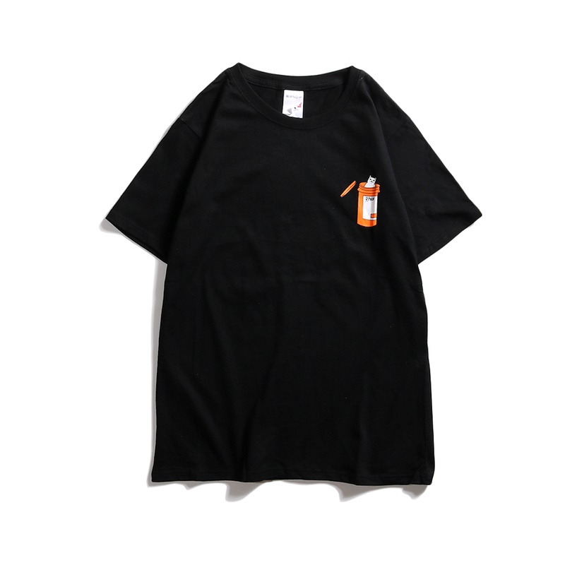 Tipndip Áo Thun Tay Ngắn Chất Liệu cotton In Họa Tiết Mèo Dễ Thương Thời Trang Mùa Hè Cho Cặp Đôi