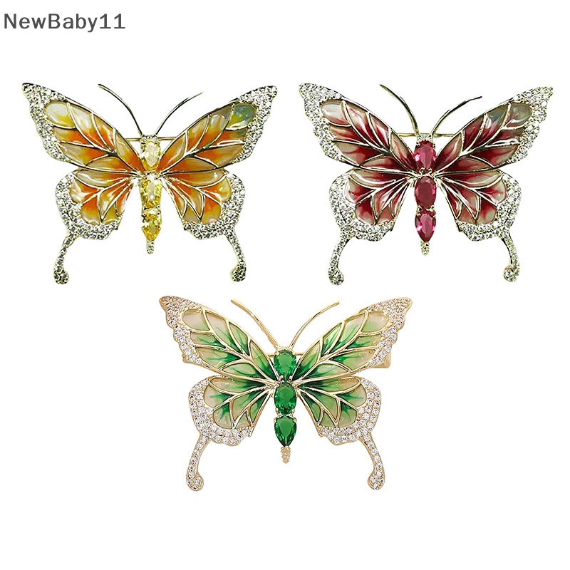 Ghim Cài Áo Hình Bướm Đính Đá Pha Lê Phong Cách Vintage