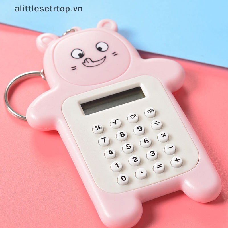 Alittlesetrtop máy tính hoạt hình sáng tạo đồ dùng văn phòng máy tính kỹ thuật số nhỏ di động kích thước bỏ túi 8 hiển thị sinh viên caculator dễ thương.