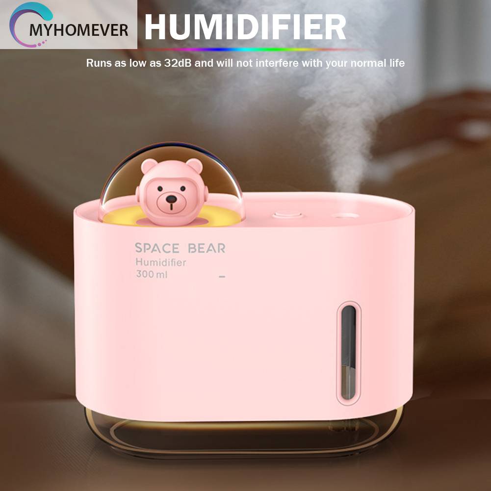 Máy Phun Sương Tạo Ẩm 300ML Có Đèn Nhiều Màu Sắc