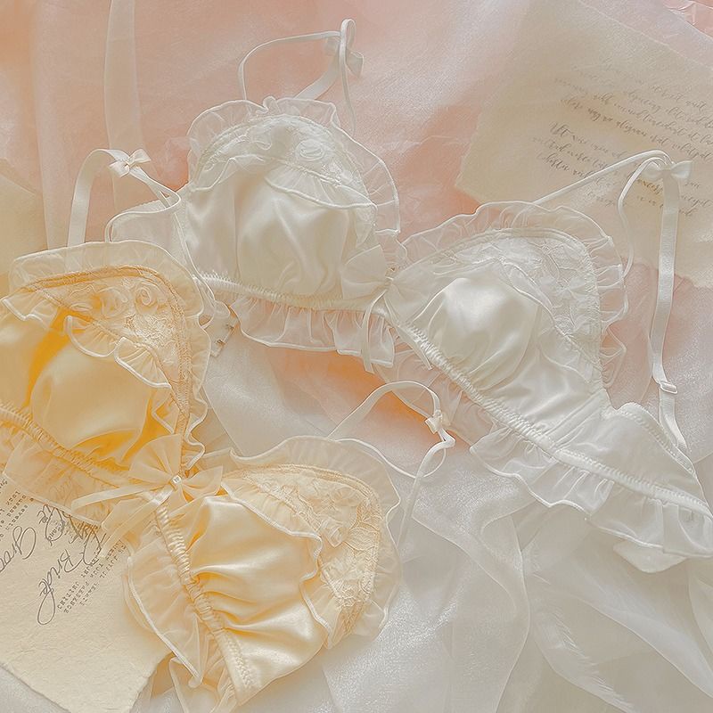 Áo Ngực Không Gọng Phối Ren Phong Cách Lolita Dễ Thương Cho Nữ