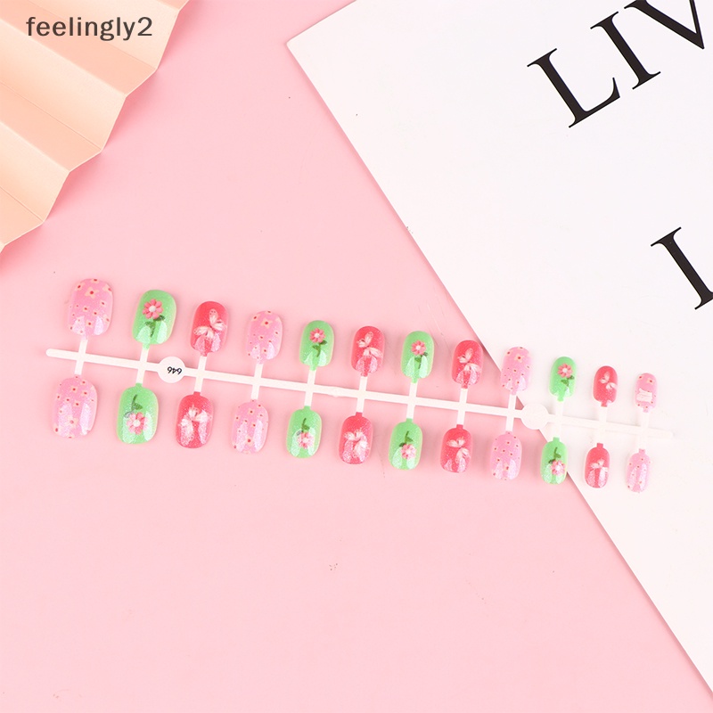 [Hàng Có Sẵn] Móng Tay Giả Dạng Nhấn Họa Tiết Hoạt Hình Đặc Biệt Cho Trẻ Em (F)