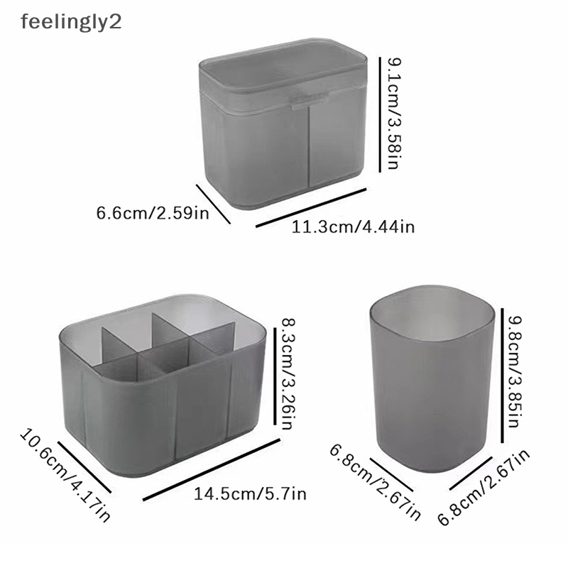 Set 5 Hộp Đựng Cọ Trang Điểm / Son Môi / Dụng Cụ Làm Móng Tại Nhà