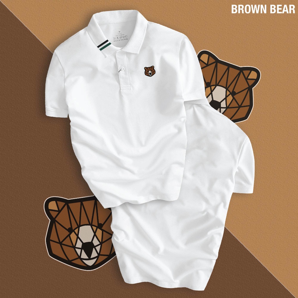 Áo Polo Gấu nâu BROWN BEAR nam nữ Unisex, trẻ trung, thanh lịch