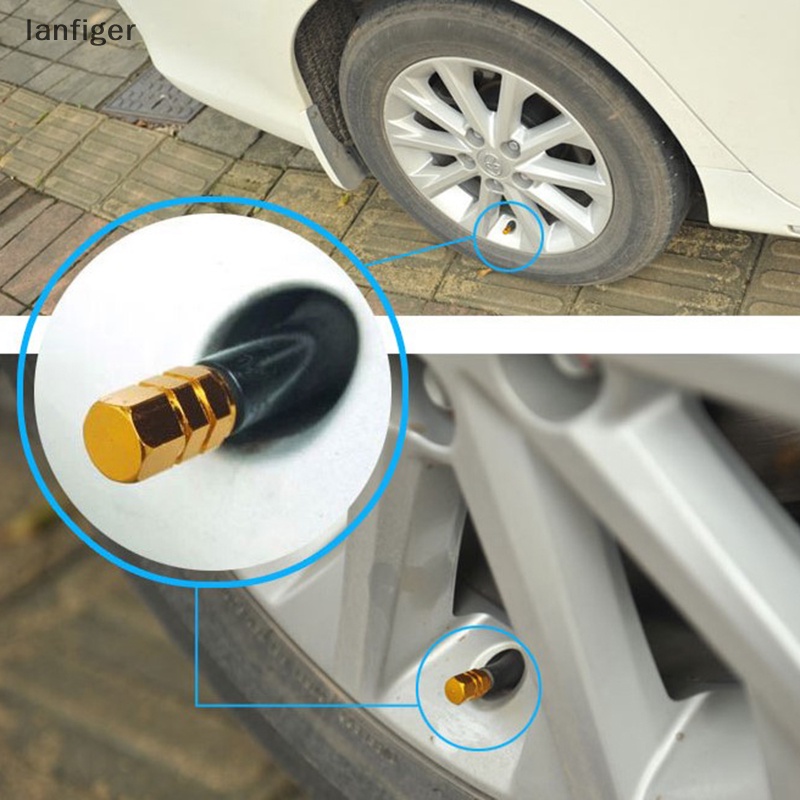 Bộ 4 Nắp Van Bánh Xe Hơi / Xe Máy Chống Bụi Bằng Nhôm Tiện Dụng