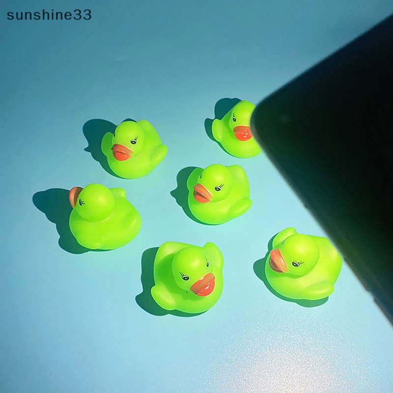 1 Vịt Cao SU Đồ Chơi Màu Xanh Lá Phát Sáng Trong Bóng Tối Trang Trí Xe Hơi