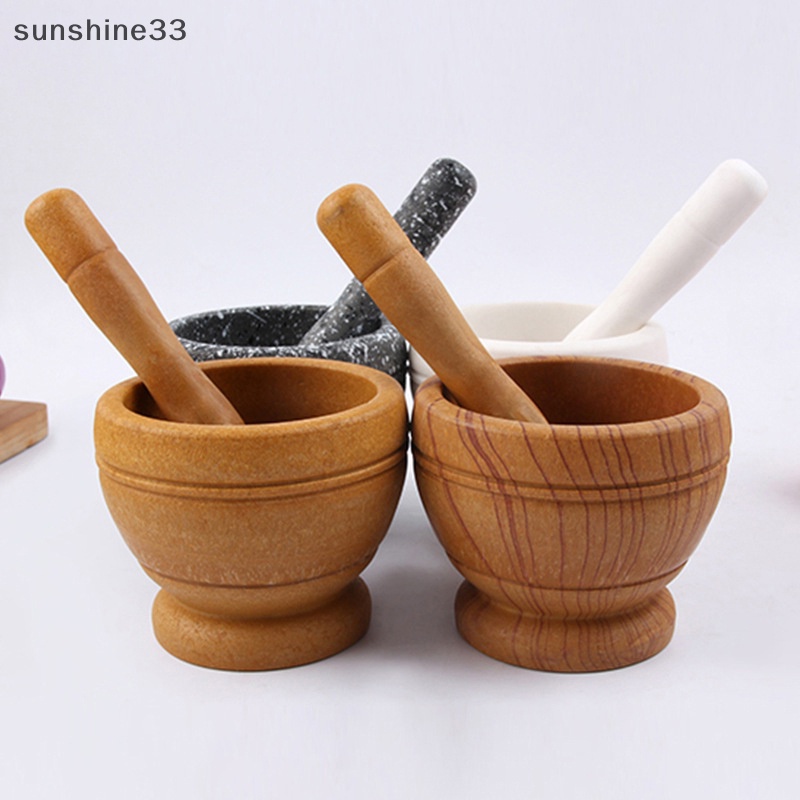 Bộ Chày Cối Giã Tỏi Bằng Gỗ Tiện Dụng Cho Nhà Bếp