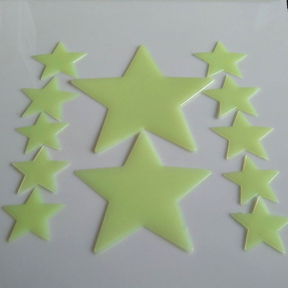 Bộ 12 Ngôi Sao Dạ Quang Dán Trang Trí Tường