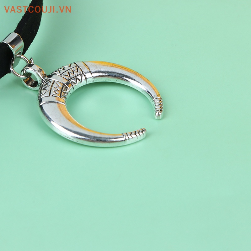 Vòng Cổ Choker Dây Nhung Đen Mặt Trăng Phong Cách Gothic