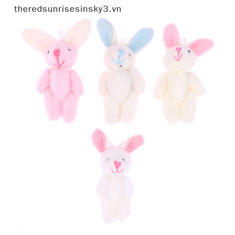 Búp Bê Thỏ Nhồi Bông Mềm Mại 4.5CM Treo Móc Khóa / Ba Lô / Túi Xách Trang Trí Nhà Cửa