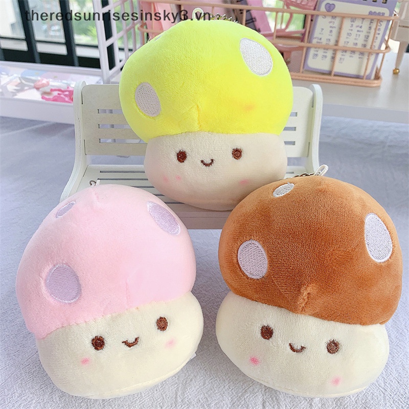 Móc Khóa Hình Cây Nấm Nhồi Bông Dễ Thương Sáng Tạo
