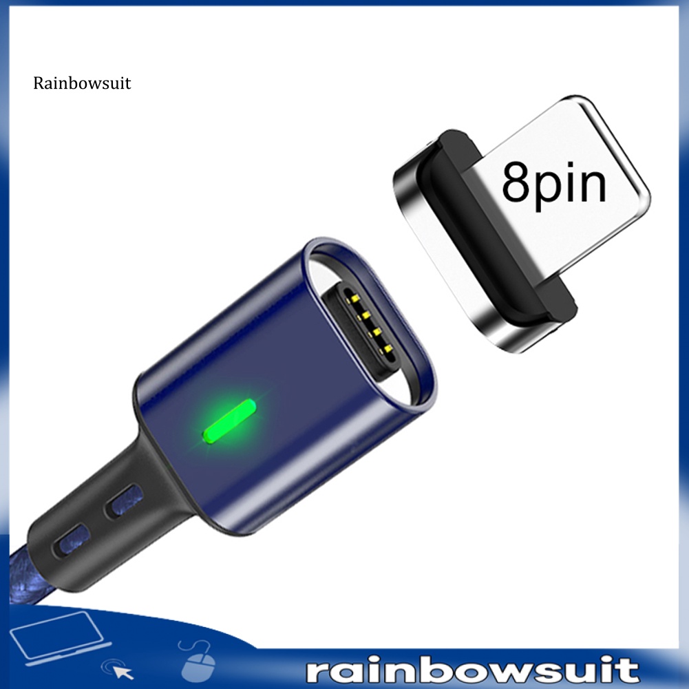 Dây Cáp Sạc Nhanh 3A Từ Tính Micro USB Type C Cho Điện Thoại iPhone Android