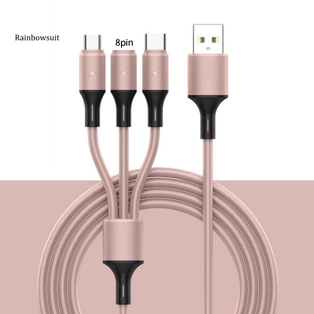 Dây Cáp Sạc Lõi Đồng 8-pin Micro USB Type-C Nhiều Màu Không Phai