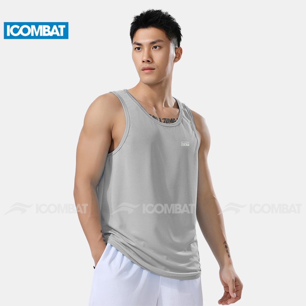 Áo Tank top thể thao nam ICOMBAT khoét nách 100% Polyester Quick Dry áo sát nách ba lỗ thoáng khí thoải mái vận động
