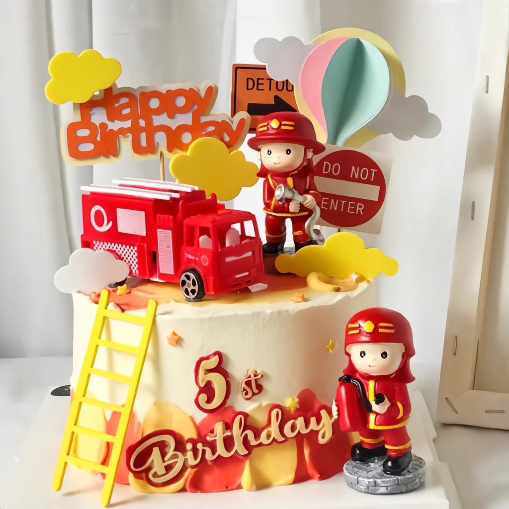 Set 2 Bình Cứu Hỏa Trang Trí Bánh Kem Cho Bé