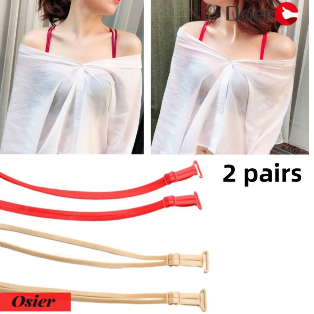 OSIER1 Set 2 Cặp Dây Áo Ngực Co Giãn Điều Chỉnh Được Thời Trang Dành Cho Nữ