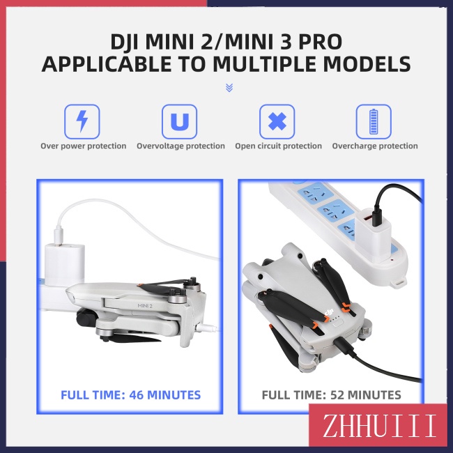 Đầu Sạc Nhanh Qc3.0 Usb Pd Kép 30w Cho Dji Mini 2 / 3pro UAV