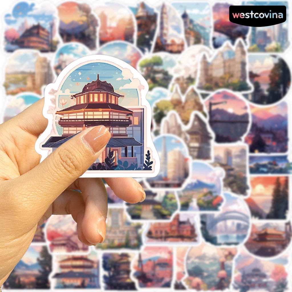 [WSTN] [WSTN]✎Bộ 50 Miếng Dán Họa Tiết Hoạt Hình Chống Thấm Nước Trang Trí Sổ Tay / Điện Thoại /