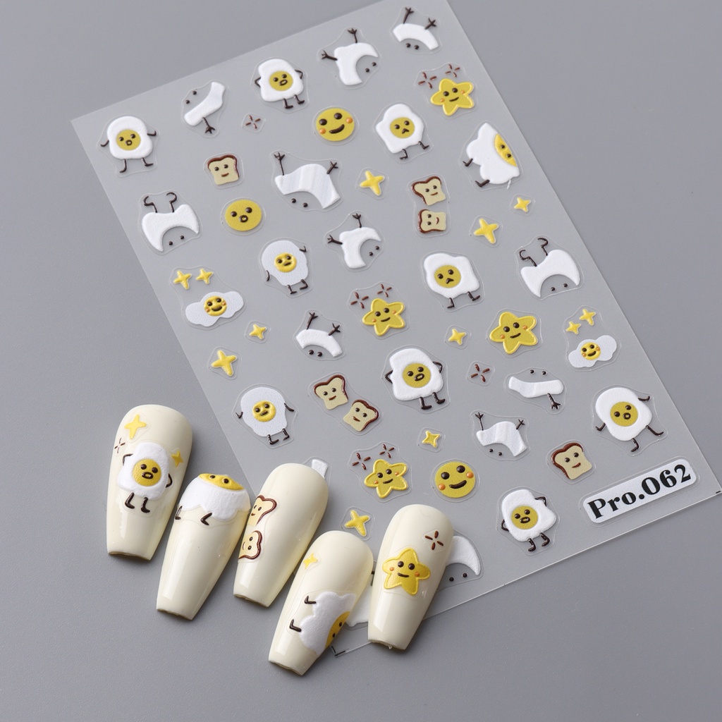 Miếng Dán Trang Trí Móng Tay Họa Tiết Hoạt Hình Gấu / Mèo Graffiti Dễ Thương Cho Bé