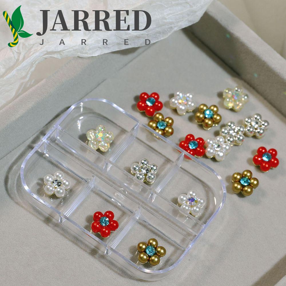 JARRED Phụ Kiện Trang Trí Móng Nghệ Thuật Hình Hoa Năm Cánh 3D Nhiều Màu Sắc Thời Trang Dành Cho Nữ