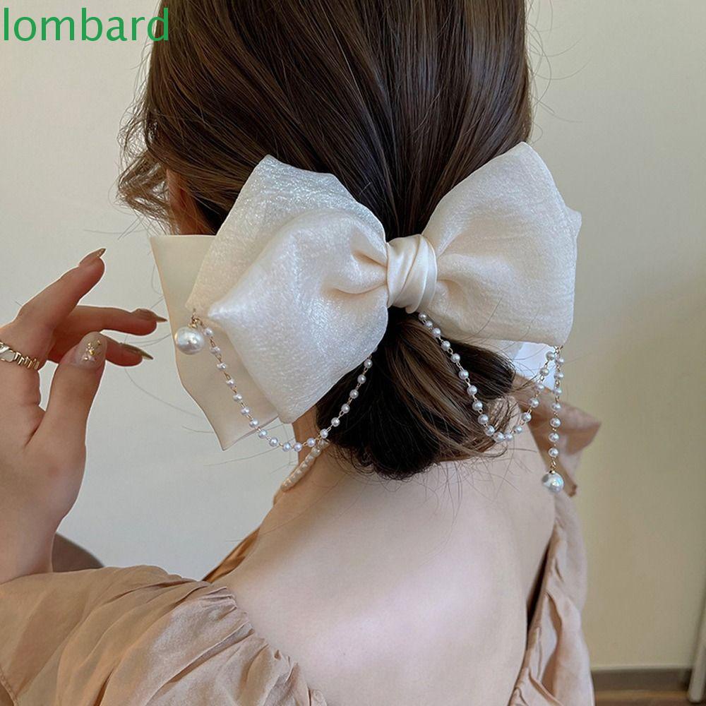 LOMBARD Kẹp Tóc Cỡ Lớn Màu Sắc Ngọt Ngào Phong Cách Vintage Cho Nữ