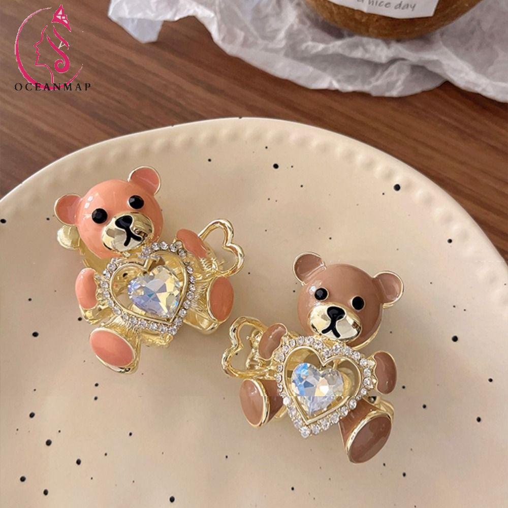 OCEANMAP Kẹp Tóc Đuôi Ngựa Hình Trái Tim / Chú Gấu Dễ Thương Cho Nữ Giá Đỡ