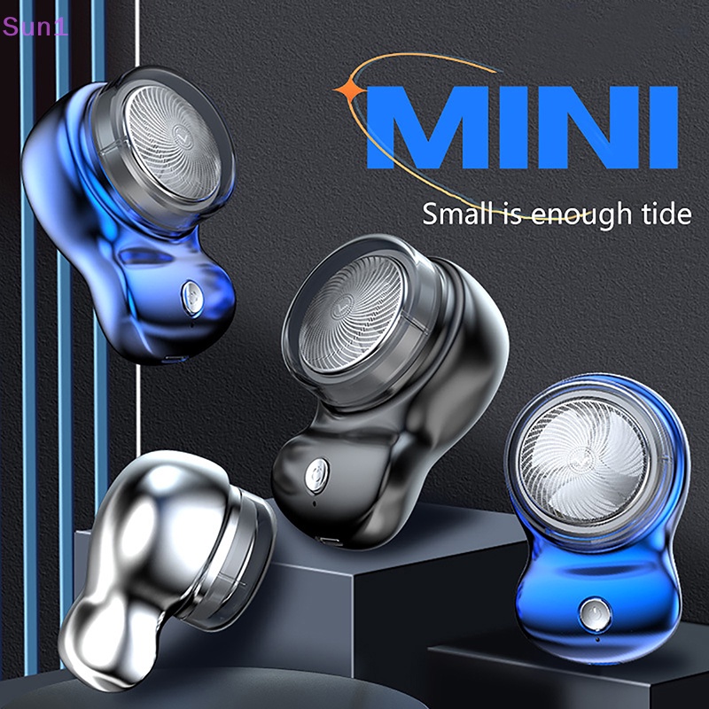 Dao Cạo Râu Mini Sun1 &gt; Kích Thước Bỏ Túi Sạc USB Không Dây Có Thể Giặt Lại Tiện Dụng Cho Nam
